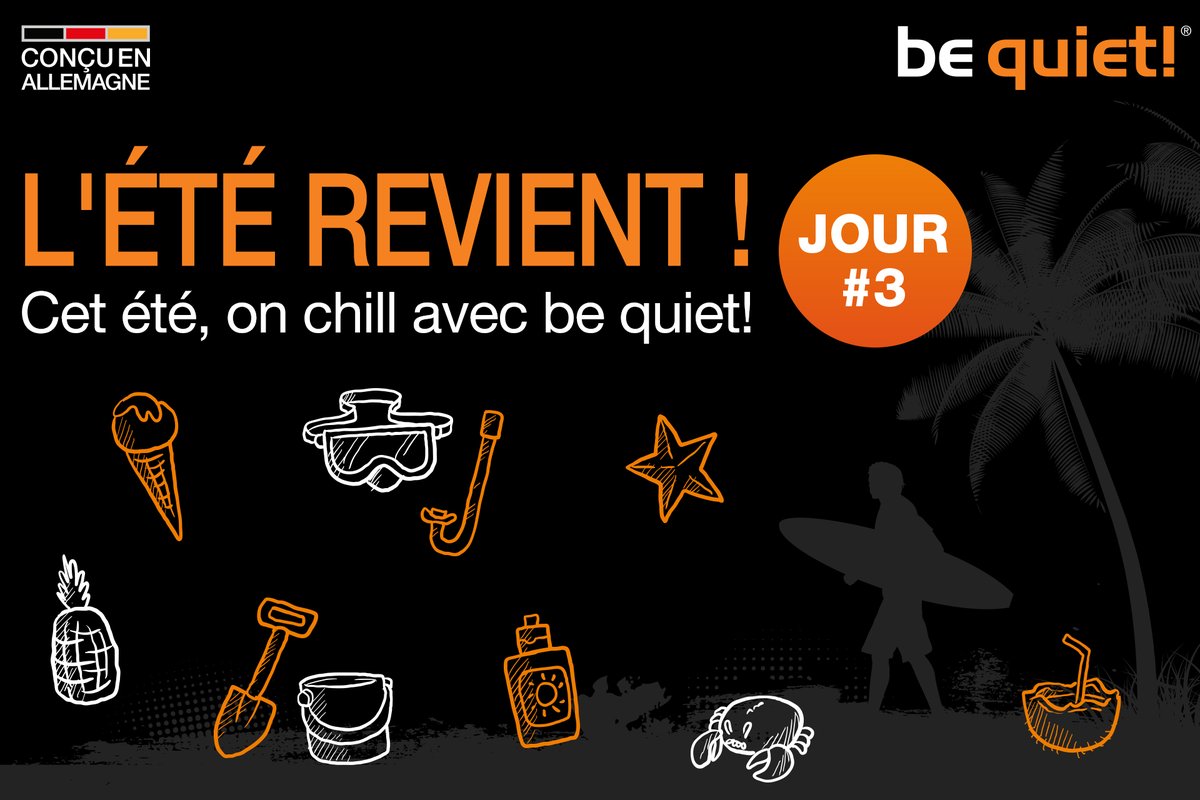 Troisième quiz de l’été ! 🛥🏖

Commentez et tentez de remporter des raquettes de plage be quiet! 🏓

De quels ventilateurs est équipé le Silent Loop 3 ?
🔥 Pure Wings 3
🔥 Silent Wings 4
🔥 6 Chicken Wings

🍀 TAS demain !