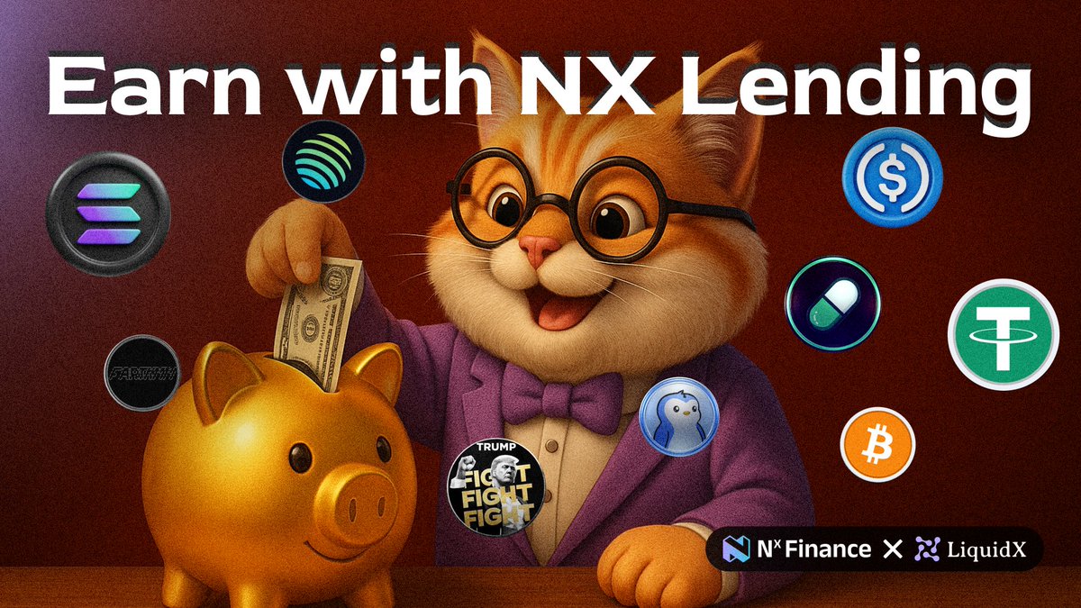 NX_Finance's tweet image. 3 reasons why you SHOULD deposit in NX Lending
1. Juicy stablecoin APR: $USDC - 7.5% | $USDT 9.5%
2. Supporting 10+ Assets: We're supporting memecoins like $JLP, $PUMP, $TRUMP etc.
3. Withdraw Anytime: As long as the utlization rate is not 100%, you can withdraw your fund…