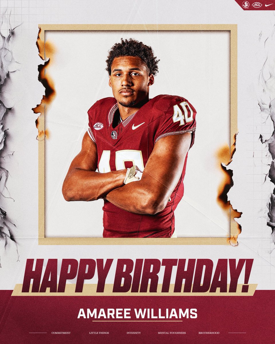 FSU Football (@fsufootball) on Twitter photo Happy birthday, Amaree!
<a href="/AmareeWilliam25/">Amaree Williams</a> 
#NoleFamily Happy birthday, Amaree!
<a href="/AmareeWilliam25/">Amaree Williams</a> 
#NoleFamily