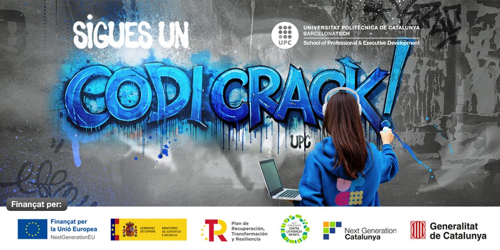 m4Social (@m4_social) on Twitter photo Coneixes #CodiCrack de <a href="/la_UPC/">Universitat Politècnica de Catalunya (UPC)</a>❓
🔵 És un programa gratuït d'alfabetització digital per a #infants i #adolescents que té per objectiu reduir la #BretxaDigital. Com? Dona eines per usar la tecnologia de manera creativa, segura i amb sentit crític.
➕ℹ bit.ly/4hZK1h7 Coneixes #CodiCrack de <a href="/la_UPC/">Universitat Politècnica de Catalunya (UPC)</a>❓
🔵 És un programa gratuït d'alfabetització digital per a #infants i #adolescents que té per objectiu reduir la #BretxaDigital. Com? Dona eines per usar la tecnologia de manera creativa, segura i amb sentit crític.
➕ℹ bit.ly/4hZK1h7
