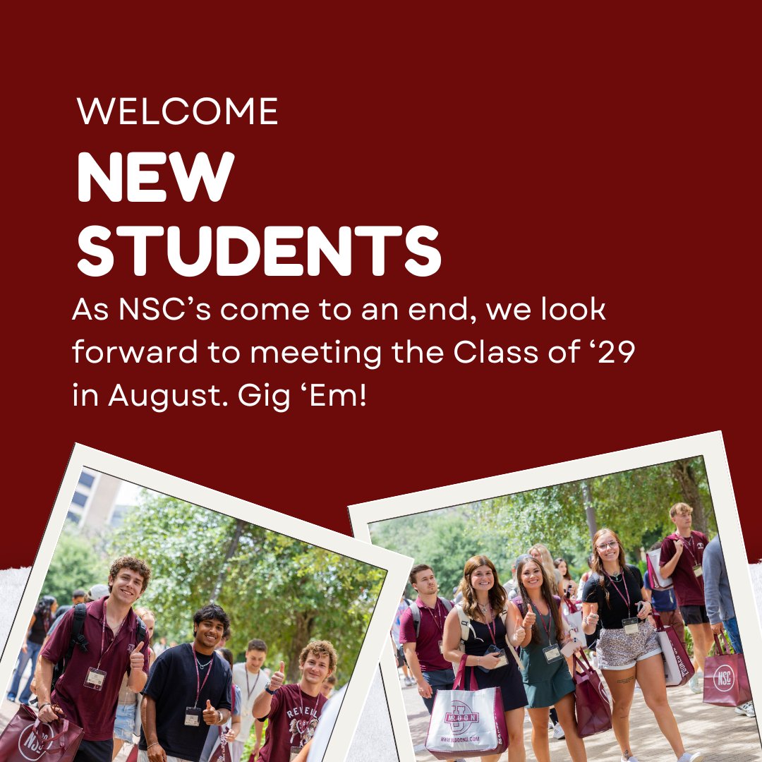 TAMUPhysAstr's tweet image. Last day for our New Student Conferences, and we wanted to give a big welcome to our incoming Class of 2029 freshman! Howdy new ags!👏🏽 🙌🏽
#TAMU #TexasAM #NSC #NewStudents #Freshman