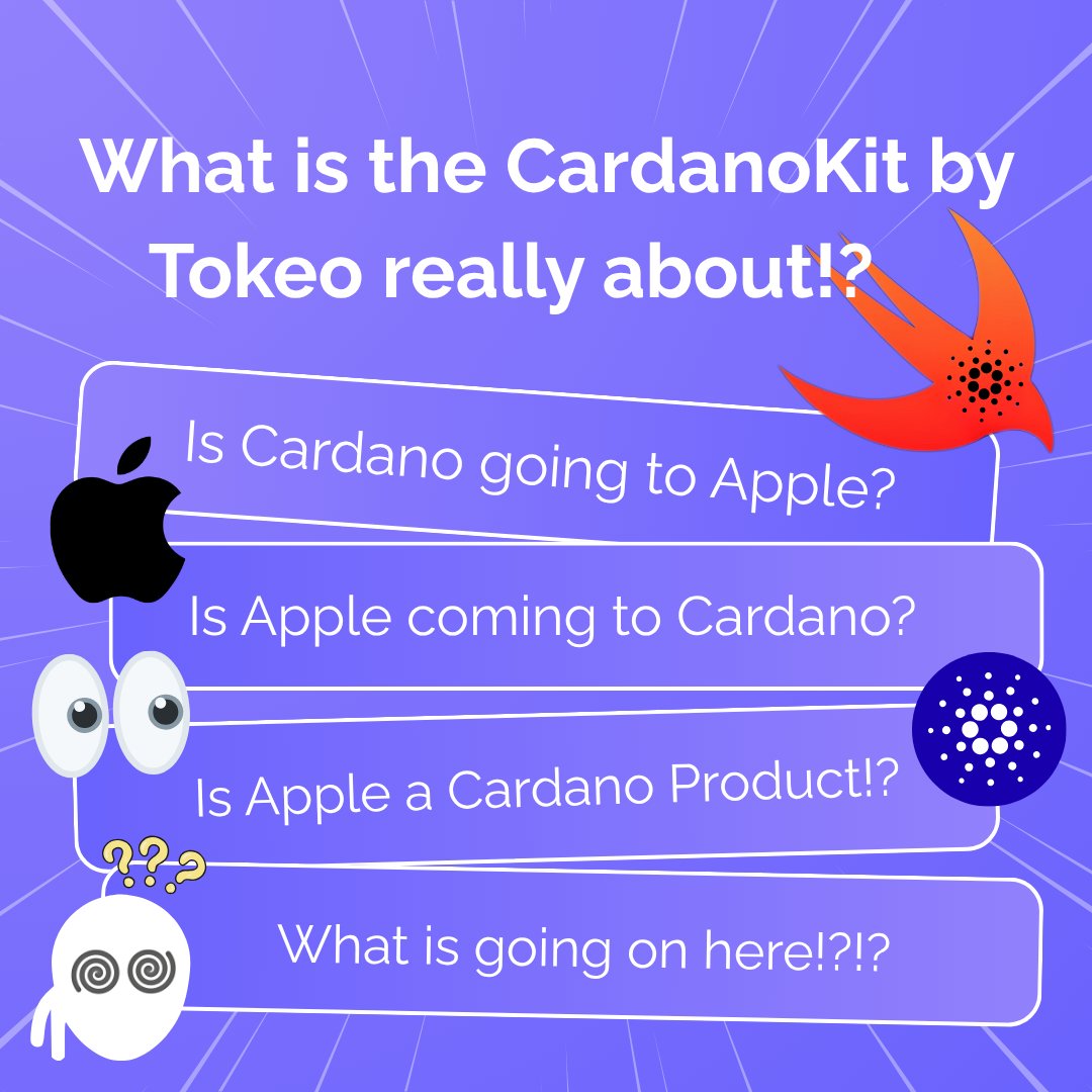 The CardanoKit (Apple/Cardano) is coming (but it's not what everyone has been telling you 😱)

Yes, Tokeo's Apple/Cardano product the CardanoKit is coming soon, and yes, it's a massive leap for Cardano on iOS! 🔥 

We did notice some confusion out there though, and wanted to
