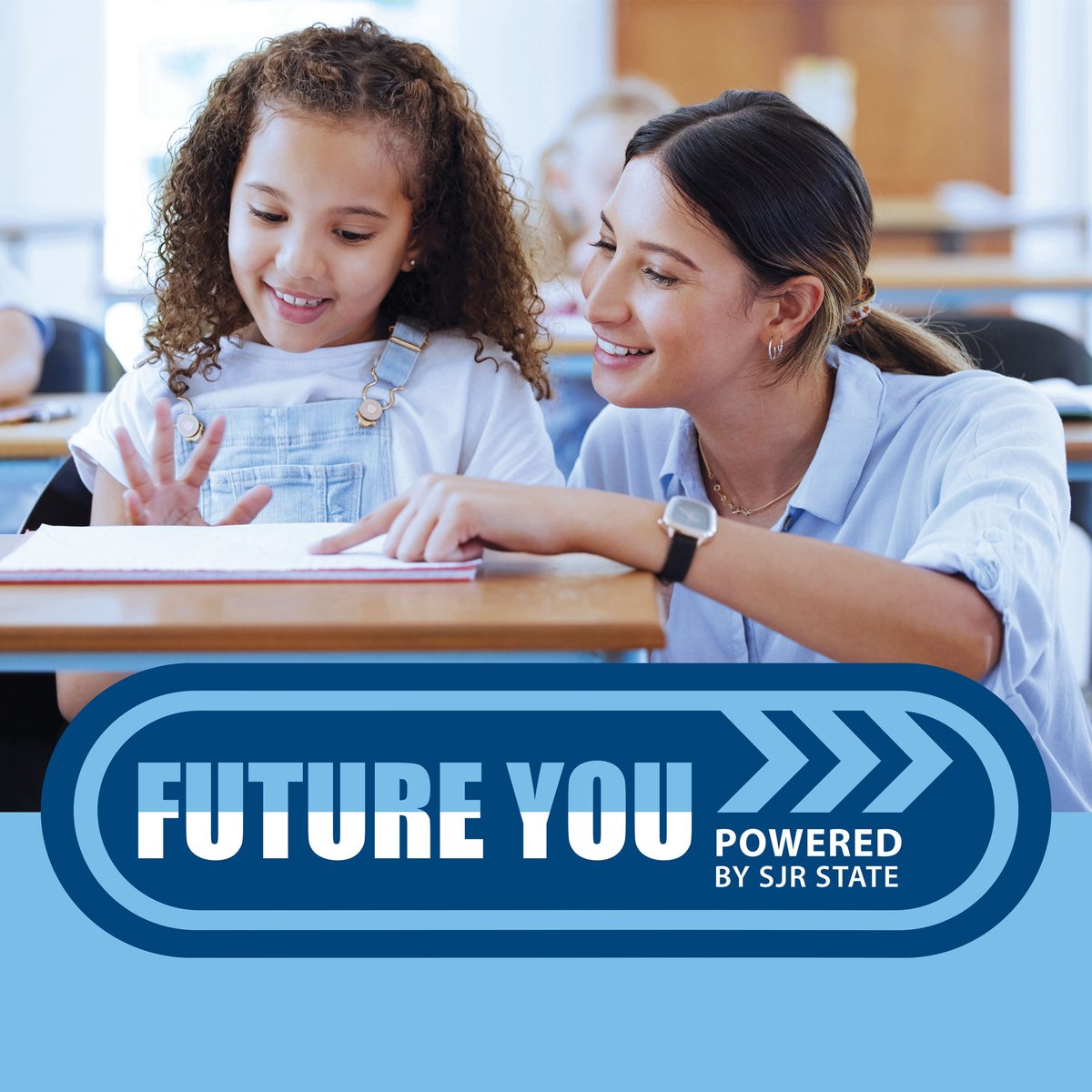 SJRState's tweet image. Transform your future and theirs. Earn your bachelor’s degree in Early Childhood Education or Exceptional Student Education through our hybrid program designed to give future you the knowledge and experience to lead and uplift every student.
Register now and start this fall!