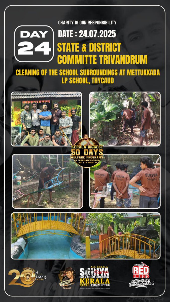 venkat vicky (@venkatvnt) on Twitter photo • Here's the <a href="/AKSFWA1/">Kerala Suriya Fans Club™</a> Trivandrum Grand 50 days welfare programs 🔥 #Suriya50
Day 24 | State & District Committee Trivandrum| Welfare Program ❤️👍
July 1 to August 19 | #KeralaSFC
#CharityIsOurResponsibility
<a href="/Suriya_offl/">Suriya Sivakumar</a> <a href="/rajsekarpandian/">Rajsekar Pandian</a> <a href="/sarathlal428/">Sarath lal Surya karthi 💞</a> • Here's the <a href="/AKSFWA1/">Kerala Suriya Fans Club™</a> Trivandrum Grand 50 days welfare programs 🔥 #Suriya50
Day 24 | State & District Committee Trivandrum| Welfare Program ❤️👍
July 1 to August 19 | #KeralaSFC
#CharityIsOurResponsibility
<a href="/Suriya_offl/">Suriya Sivakumar</a> <a href="/rajsekarpandian/">Rajsekar Pandian</a> <a href="/sarathlal428/">Sarath lal Surya karthi 💞</a>