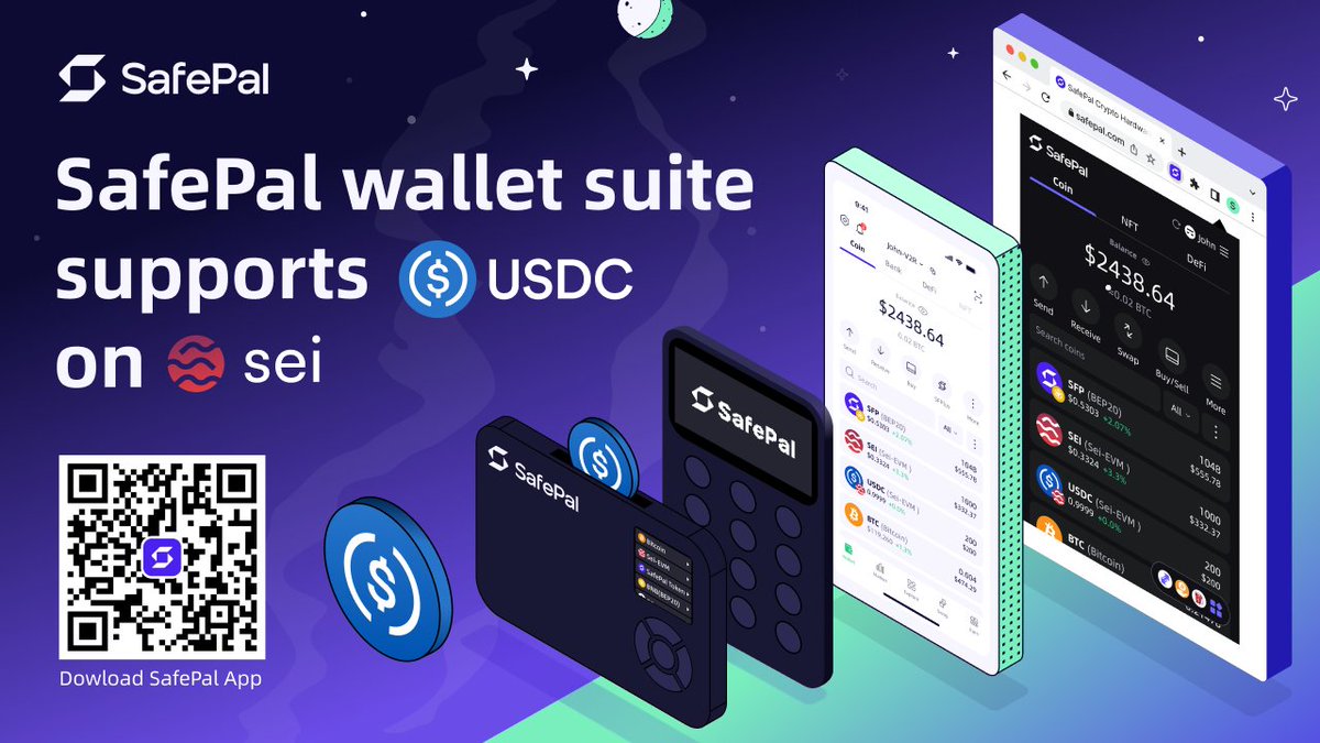 iSafePal's tweet image. 🔥 USDC is now live on @SeiNetwork — and #SafePal’s got your back.

✅ Store, send, and interact with one of the world’s most trusted stablecoins by @circle, now on the fastest parallel blockchain.

📲 Try it now: safepal.com/channel/USDC07…