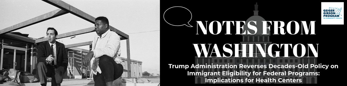 ❗New Policy Change Reclassifies Community Health Centers Under PRWORA with dire implications❗ 

 📰 Our latest Notes from Washington explains the policy change and potential impact: geigergibson.publichealth.gwu.edu/trump-administ…