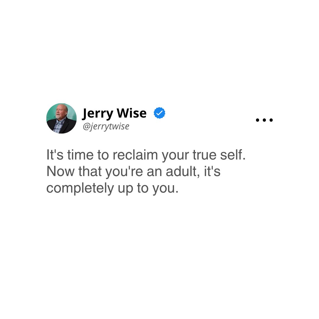 jerrytwise's tweet image. It’s time to reclaim your true self.
Now that you're an adult, the power to change is completely in your hands.
👉 Join my FREE Training. Link in Bio!