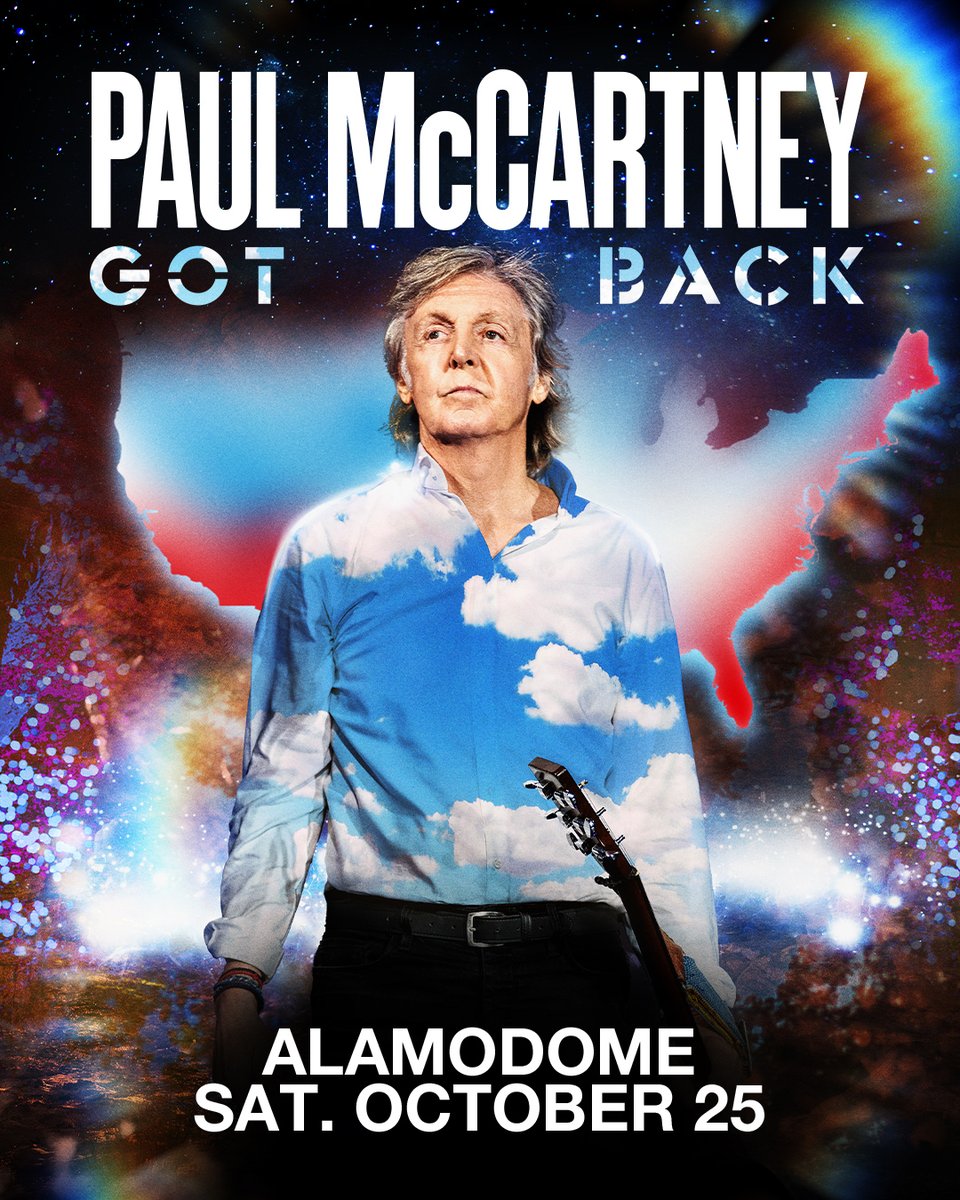 AEGPresentsSW's tweet image. Paul McCartney brings his 'Got Back' tour to the USA 🇺🇸
Experience the music that defined decades, live at Alamodome in San Antonio on October 25.
Sign up at paulmccartneygotback.com or via link in bio
Public on sale starts Friday, August 1st at 10am local