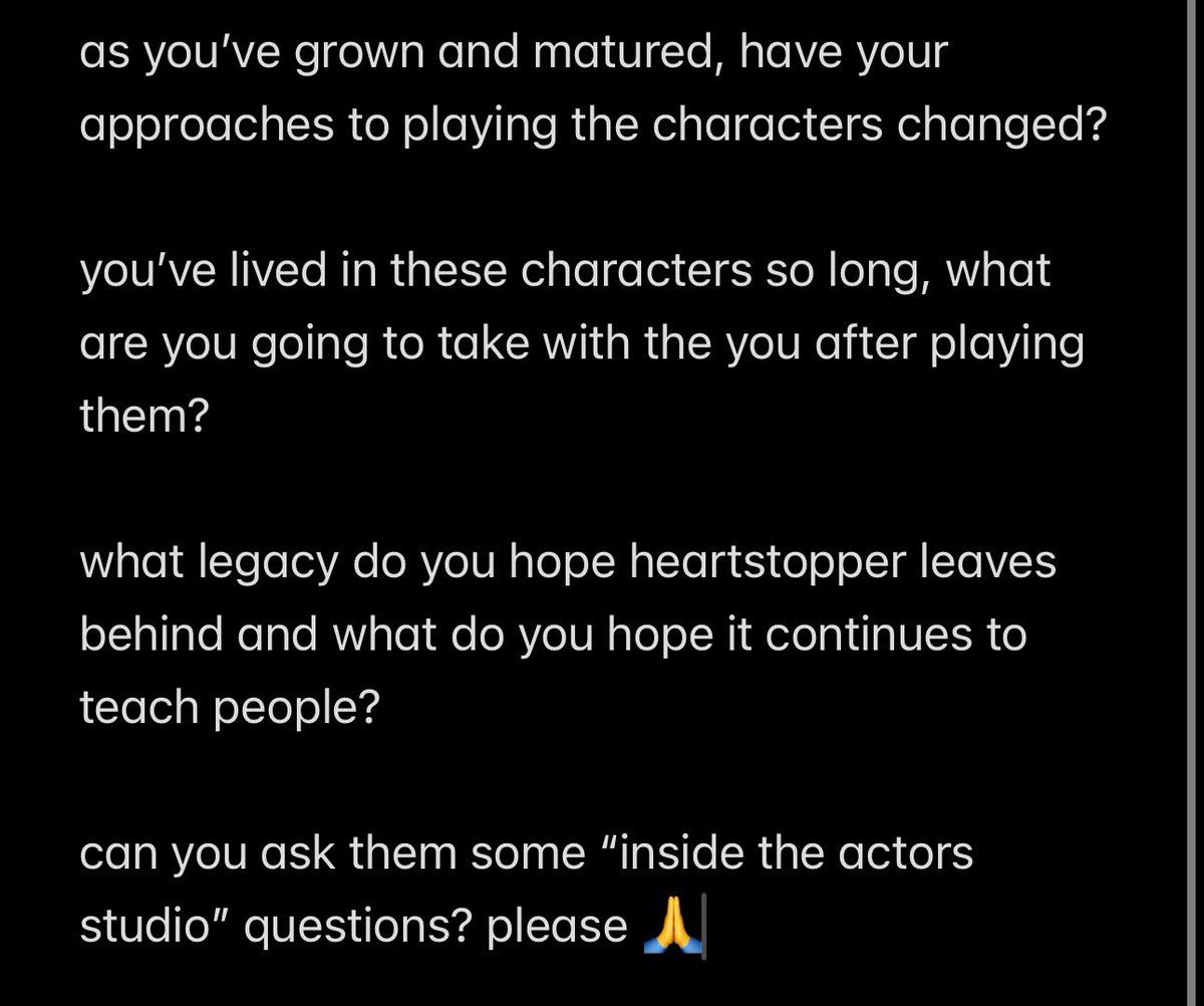 the questions I asked