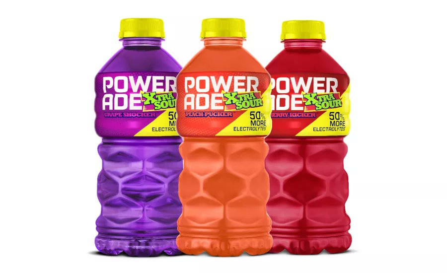 BeverageInd's tweet image. New POWERADE XTRA SOUR are available in-stores nationwide and online, and come in three flavors: Cherry Kicker, Grape Shocker and Peach Pucker. #Powerade #Sour #NewProducts
Image courtesy of @Powerade
brnw.ch/21wUokg