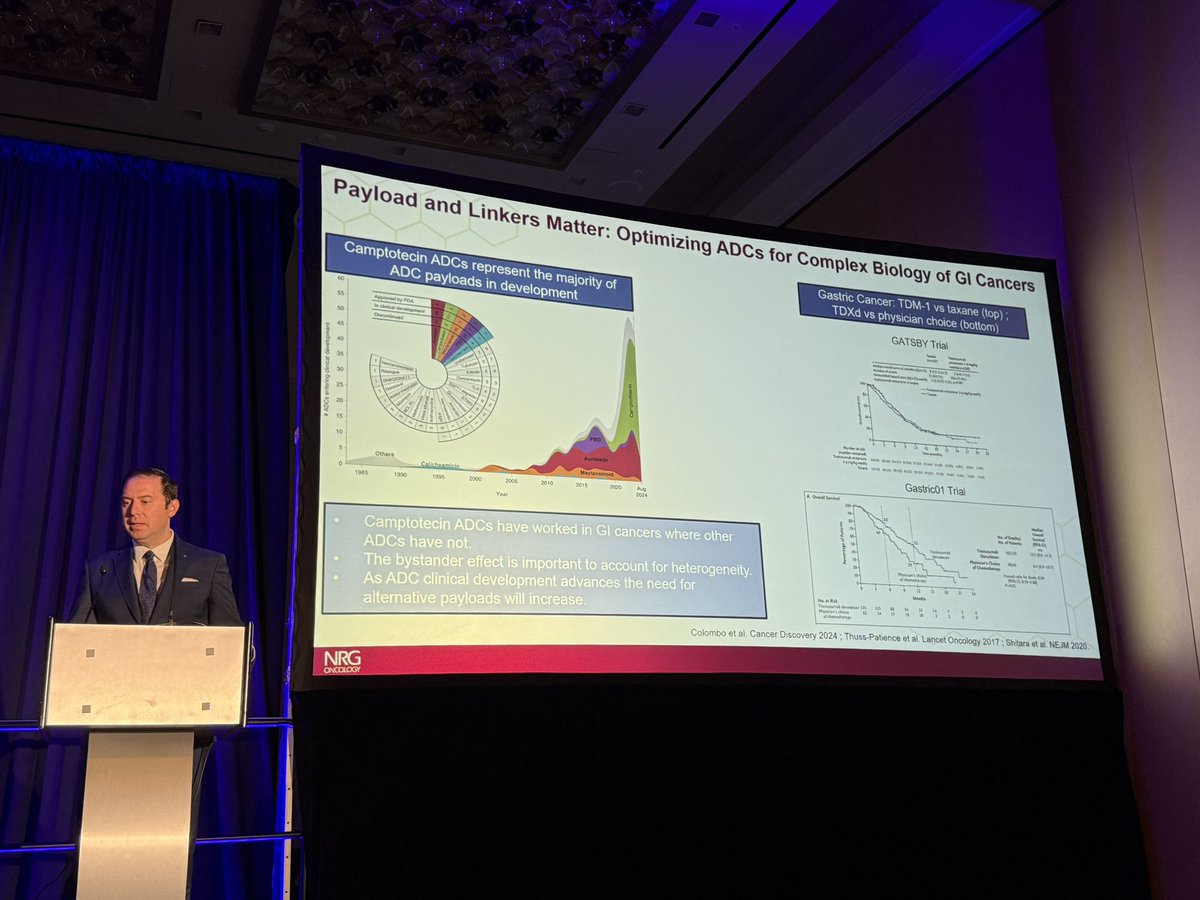 Paolo Tarantino (@ptarantinomd) on Twitter photo Lessons learned with ADCs for GI tumors, presented by <a href="/Cecchini_OncMD/">Michael Cecchini</a> <a href="/Yale/">Yale University</a>. Notable example in gastric cancer: ADCs with topo1 payloads are more effective than small molecule topo1 inhibitors! (DG01). A lot more happening beyond HER2, eg multiple promising Claudin ADCs emerging. Lessons learned with ADCs for GI tumors, presented by <a href="/Cecchini_OncMD/">Michael Cecchini</a> <a href="/Yale/">Yale University</a>. Notable example in gastric cancer: ADCs with topo1 payloads are more effective than small molecule topo1 inhibitors! (DG01). A lot more happening beyond HER2, eg multiple promising Claudin ADCs emerging.