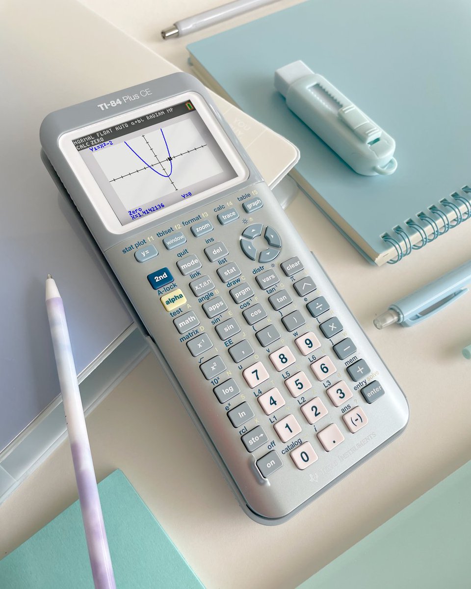 TICalculators's tweet image. Fresh new color, classic math 🩵 Get cool, calm and calculated with the TI–84 Plus CE: Fractal Frost.
In select retailers now – hurry, before this color fades away! bit.ly/478byIk
#backtoschool #math