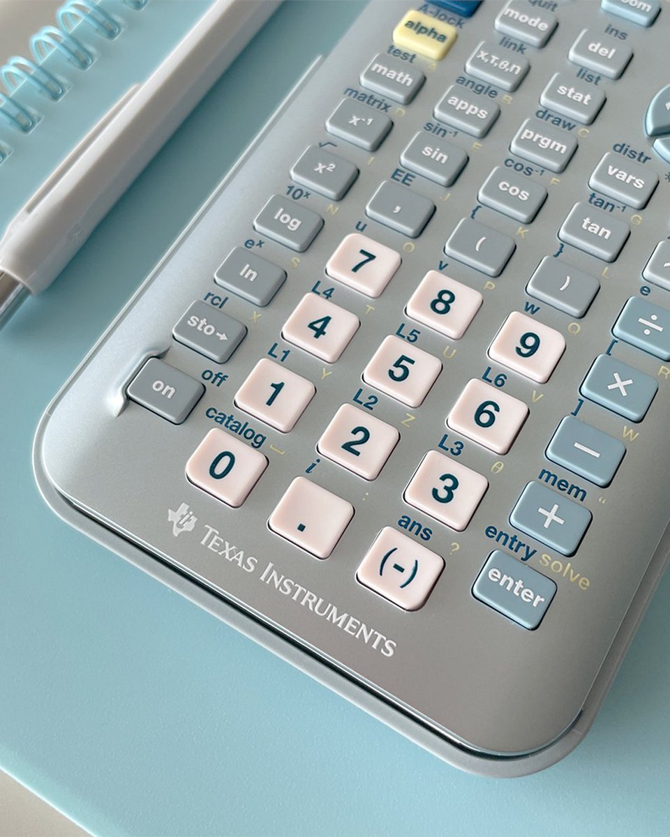 TICalculators's tweet image. Fresh new color, classic math 🩵 Get cool, calm and calculated with the TI–84 Plus CE: Fractal Frost.
In select retailers now – hurry, before this color fades away! bit.ly/478byIk
#backtoschool #math