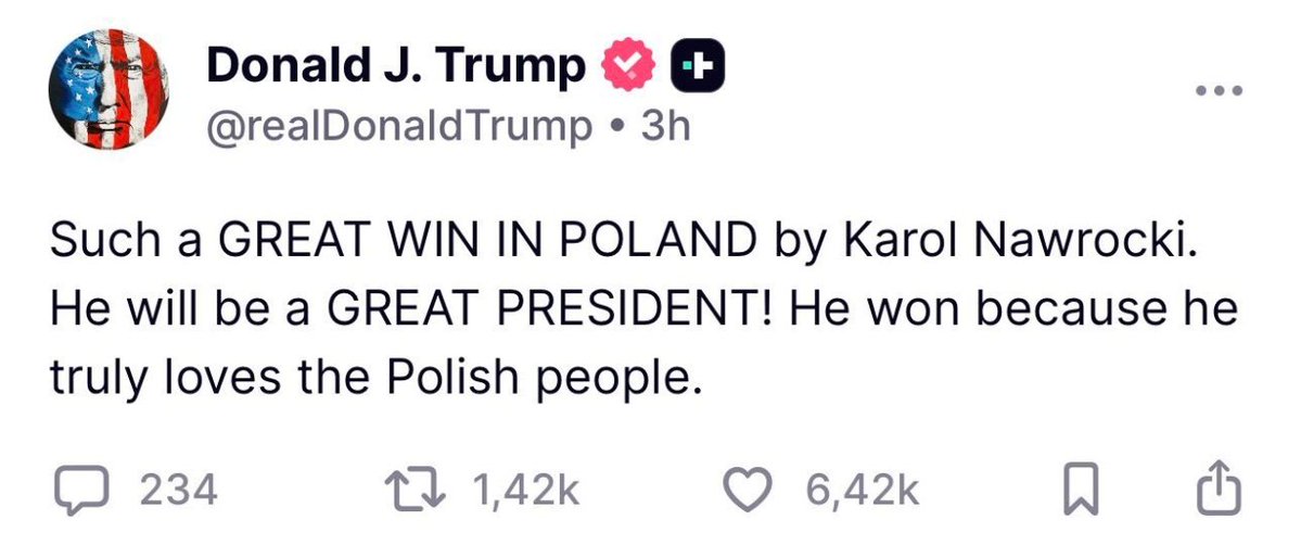 awka30's tweet image. Cała prawica podnieca się tym wpisem.
Ja tylko przypomnę,że Donald Trump, znany jest z pisania różnych głupot.