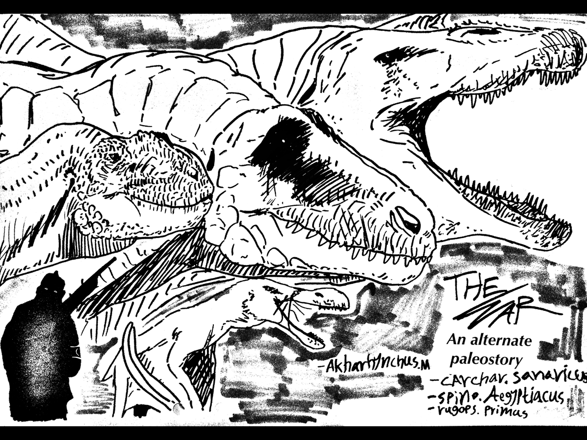 Zainprodution's tweet photo. #paleoart Artworks for my #alternativehistory #dinosaur story that has some psychological horror elements to it https://t.co/uW3ZMvxKx5