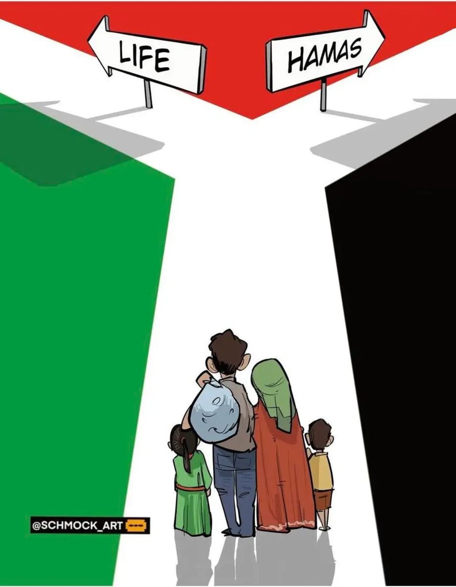 UnplugIsrael's tweet image. Tough decision: one path leads to peace and progress, the other to martyrdom and misery — but hey, at least Hamas promises free flags.
