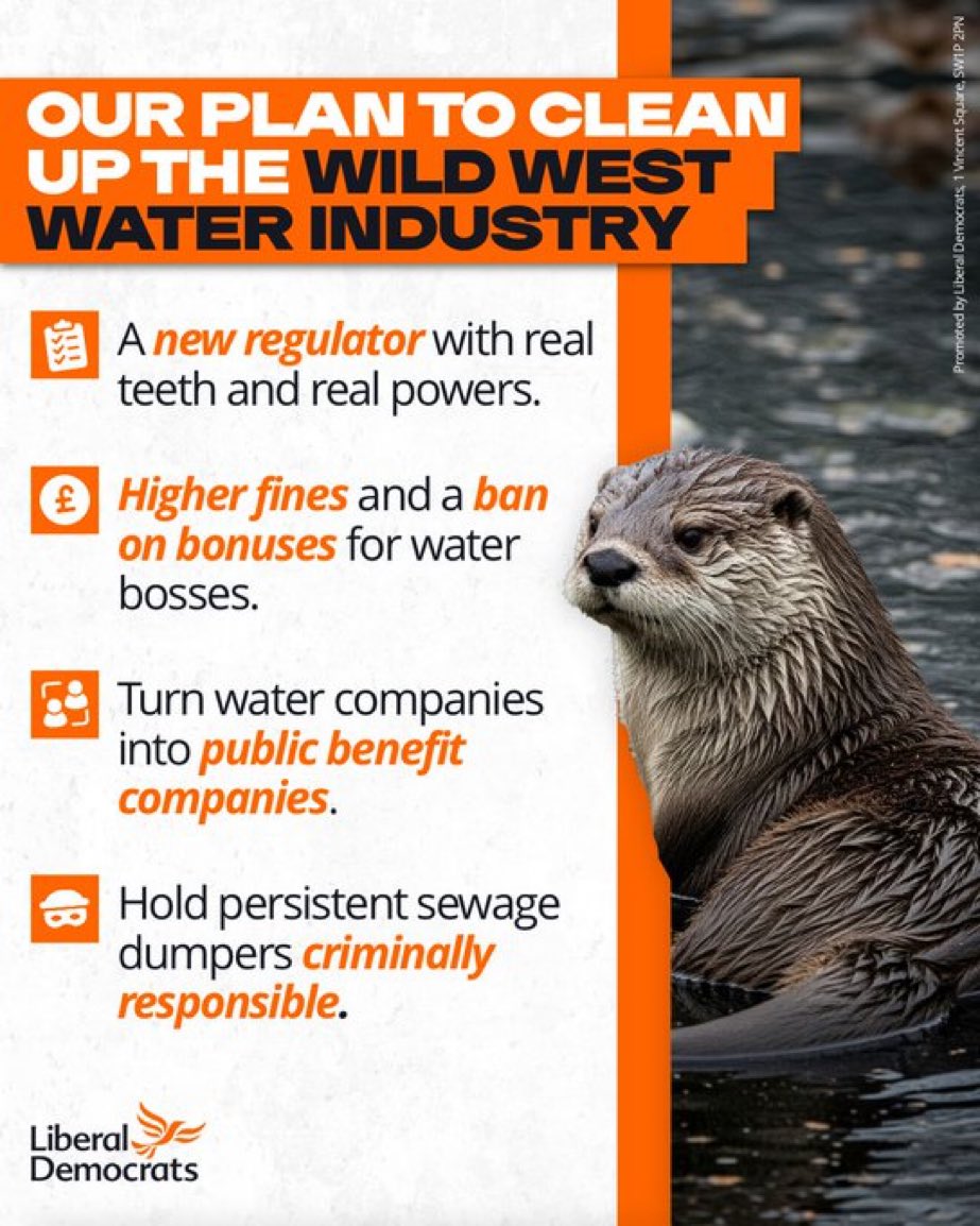 ReigateLibDems's tweet image. Whether it is sky-high bills or the destruction of our natural environment, it’s time these failing water companies were held properly to account.
Our plan 👇
