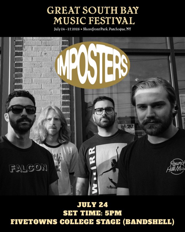 TODAY! We’re performing at The Great South Bay Music Festival on Long Island🎶

5PM
FiveTowns College Stage (bandshell)
Shorefront Park 
Patchogue NY
