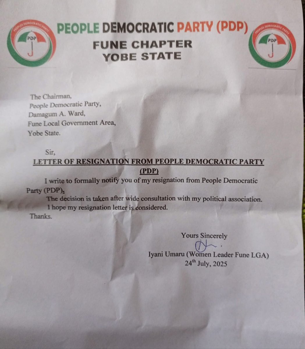 AWaziri7's tweet image. PDP National Chairman Damagum Ward woman leader abandoned the confused umbrella and joined ADC in Yobe State.