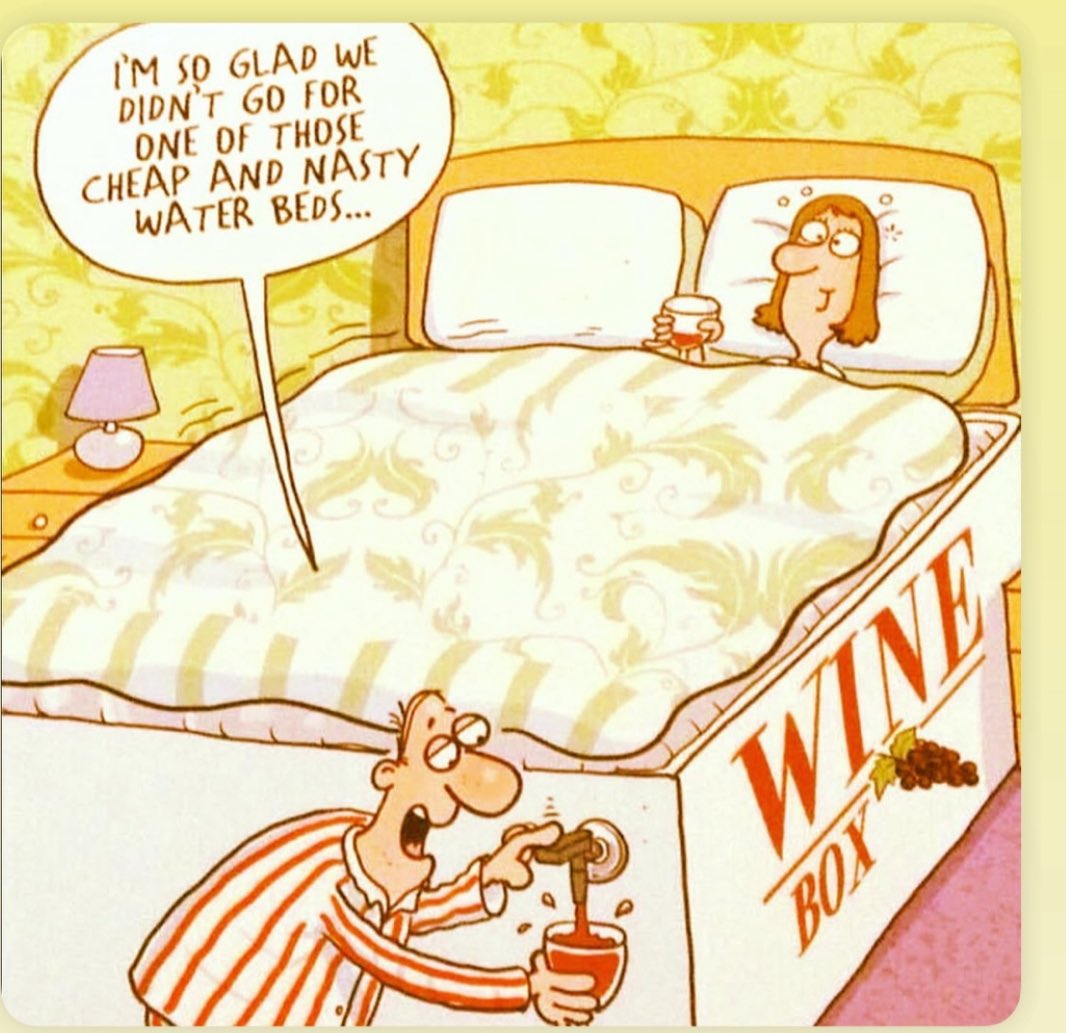 #waterbeds but fill up with red Wine ! #funnycomics laughingOutLoud
