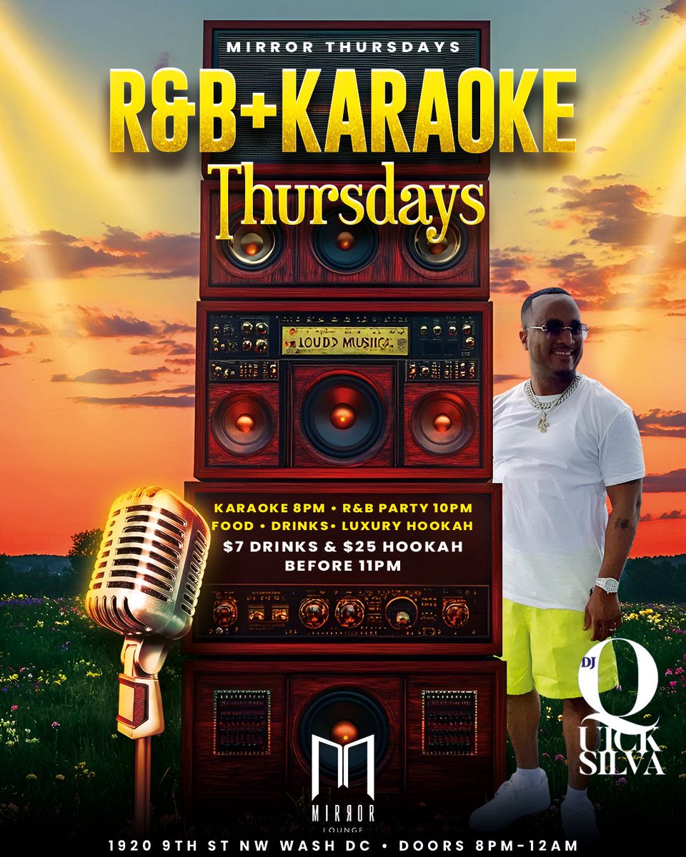 TaeSGE's tweet image. R&B & Karaoke Tonight at @mirroron9th
Featuring @DJQUICKSILVA
Everyone Free All Night
Doors Open @ 8pm
$7 Drinks Before 11PM
$100 Tables Before 11PM
See Yourself Here…