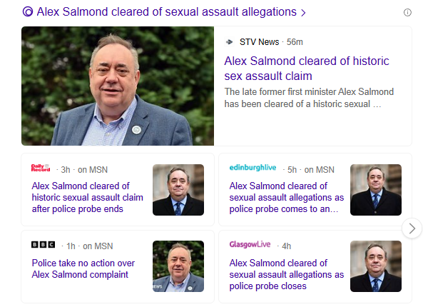 Alex Salmond 'CLEARED' everywhere but in Pacific Quay!