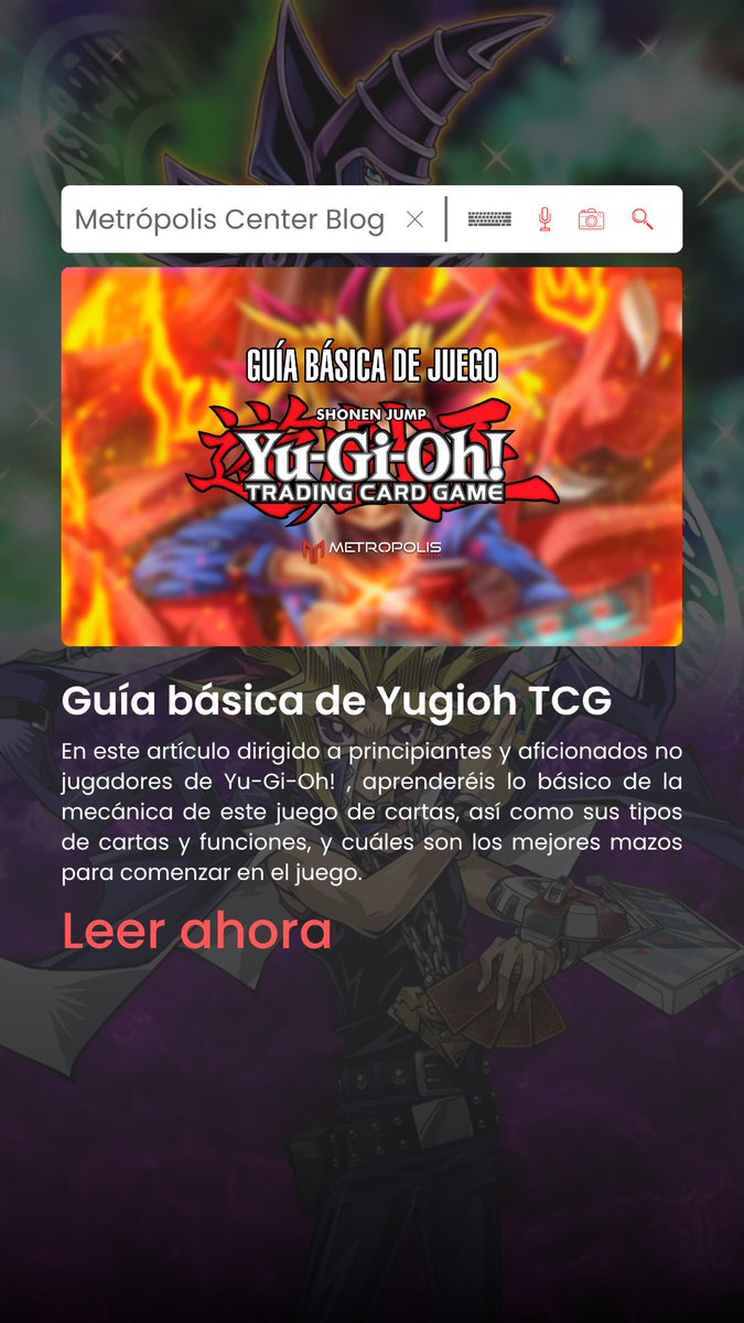 MetropolisCnter's tweet image. 💻 NUEVO ARTÍCULO BLOG
➡️ Aprende todo lo necesario para empezar a jugar a #Yugioh y descubre los mejores #deck para comenzar.
📱Lee aquí: metropolis-center.com/blog/26_como-j…
#yugioh #yugiohcards