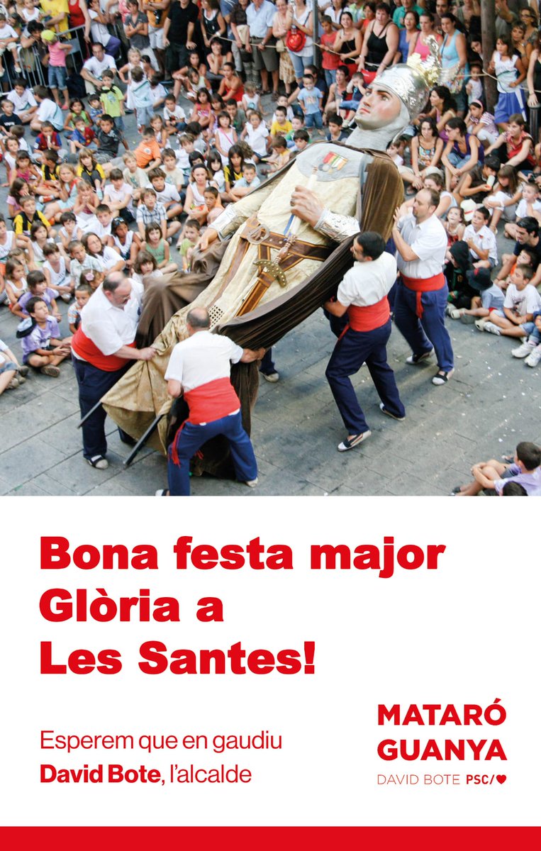PSC MATARÓ (@pscmataro) on Twitter photo 🎉 Bona festa major.
🌿🌿 Glòria a Les Santes!
<a href="/lessantesmataro/">Les Santes Mataró</a>
<a href="/DBotePaz/">David Bote Paz</a>
#MataróGuanya
#LesSantes 🎉 Bona festa major.
🌿🌿 Glòria a Les Santes!
<a href="/lessantesmataro/">Les Santes Mataró</a>
<a href="/DBotePaz/">David Bote Paz</a>
#MataróGuanya
#LesSantes