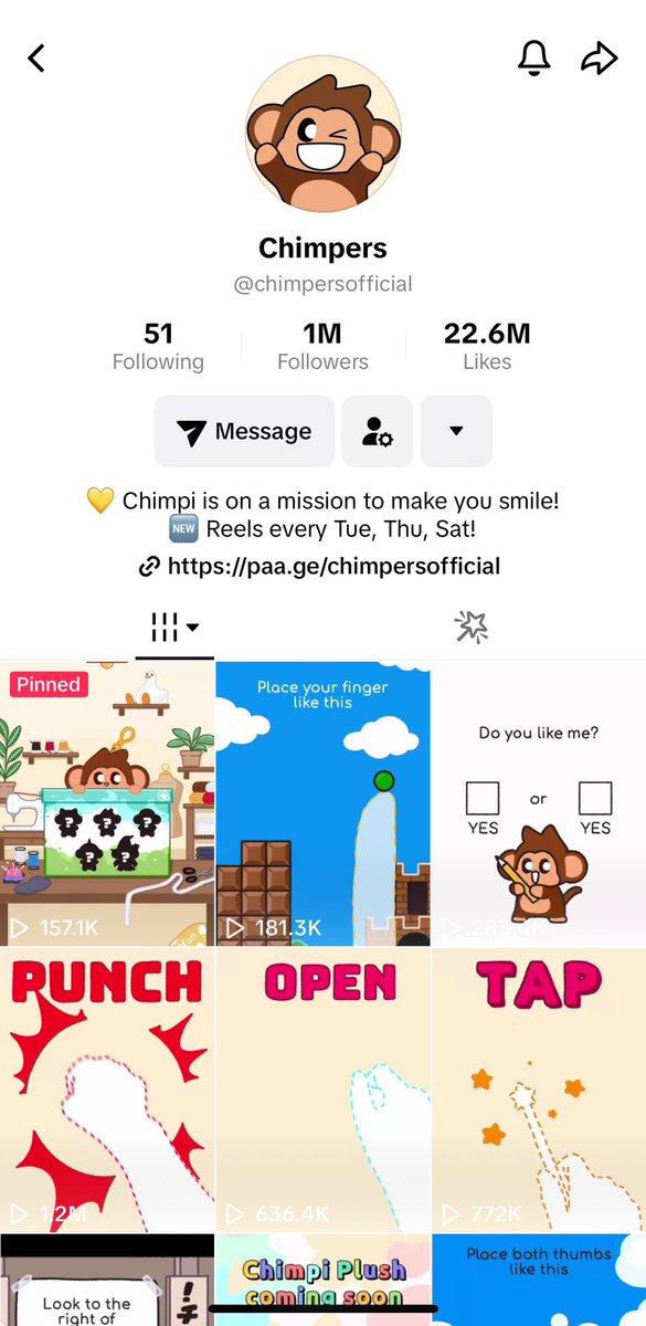 I love seeing the communities I’m part of flying!!!

1M followers on TikTok is just INSANE!

<a href="/ChimpersHQ/">Chimpers</a> is definitely in my top 3 communities from my holdings… I’m a big fan of the work <a href="/NFT1nsight/">insight.chimp</a> and <a href="/TimpersHD/">Timpers</a> are doing!

Thanks for that alpha <a href="/Web3NAPP/">NAPP.eth</a> <a href="/MrPixeleth_/">MrPixel</a>
