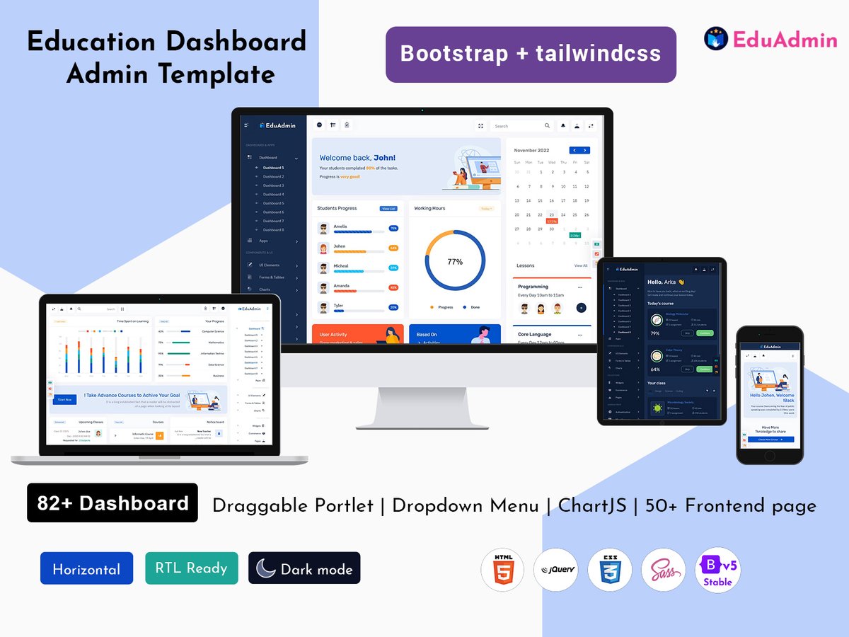 MultiStoreTheme's tweet image. Education Software Dashboard – E-learning &amp;amp; Student Analytics Panel
.
Buy Now: themeforest.net/item/eduadmin-…
.
#LMSdashboard #Learningdashboard #educationdashboard #leariningtemplate #LMSWebapps #lmsdashboardtemplate #LMSadmintemplate #Onlinecoursedashboard #coursesdashboardtemplate