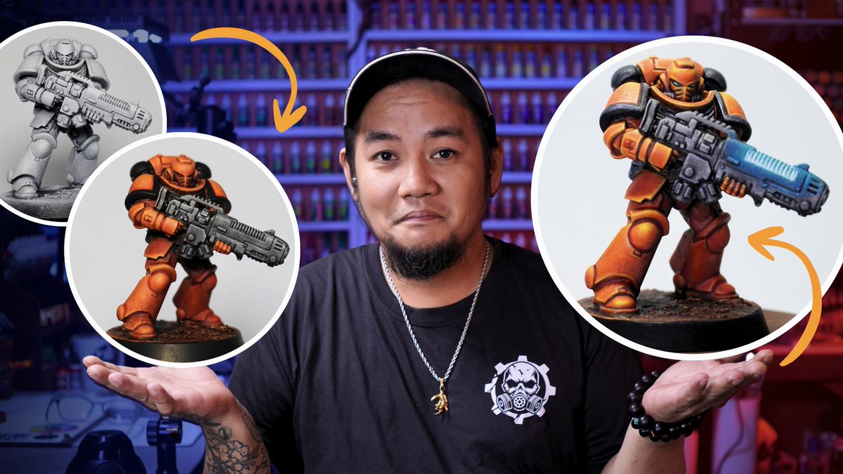don_suratos's tweet image. 🔴 New Video ( later ) 👉🏼 youtu.be/UFny7EtaKNE?si…
Double Sponge Chop 🧽 Orange Spacemarine!
Painting with The Army Painter paints
#foxbitehobbies #gaahleriairbrush #thearmypainter #warhammer40k #warhammercommunity
#paintingwarhammer #spongechop #SlapChop