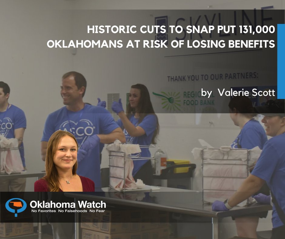 OklahomaWatch's tweet image. Trump’s budget bill brings stricter SNAP rules and shifts costs to states, putting 131,000 Oklahomans at risk of losing food benefits as hunger relief systems brace for the impact.
ow.ly/mNz050WuAcH