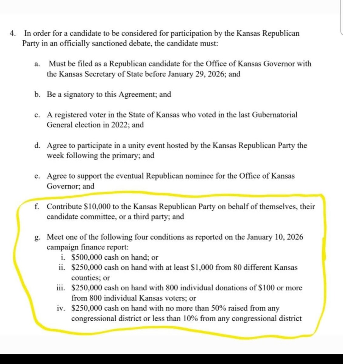 The Kansas GOP’s $10K debate fee is a corrupt pay-to-play scheme to silence populist voices like mine. 
RINOs are rigging the game for elitists, not Kansans. 
Stand with me to drain the swamp and demand fair/open debates! 

<a href="/realDonaldTrump/">Donald J. Trump</a> <a href="/PeterTicktin/">Peter Ticktin</a> <a href="/RyanAFournier/">Ryan Fournier</a> <a href="/KSGOP/">KSGOP</a>