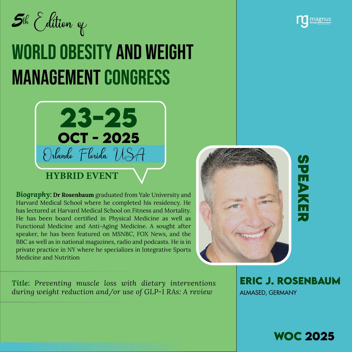 OBESITY WORLD CONFERENCE (@world_obesity) on Twitter photo 💡Speaker Spotlight | Excited to welcome #EricJRosenbaum from #Almased, #Germany as a speaker at <a href="/world_obesity/">OBESITY WORLD CONFERENCE</a>
🌍Gain insights from global experts tackling the obesity crisis with science, innovation & compassion
💻 Register: obesityworldconference.com/register
📲WhatsApp: +1 7794292143 💡Speaker Spotlight | Excited to welcome #EricJRosenbaum from #Almased, #Germany as a speaker at <a href="/world_obesity/">OBESITY WORLD CONFERENCE</a>
🌍Gain insights from global experts tackling the obesity crisis with science, innovation & compassion
💻 Register: obesityworldconference.com/register
📲WhatsApp: +1 7794292143
