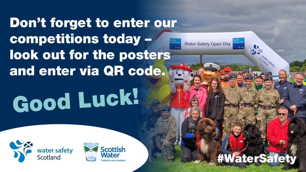 Don’t forget to enter our competitions today – look out for the posters and enter via QR code. Good luck! We’re here until 4pm.

#WaterSafety
#DrowningPrevention