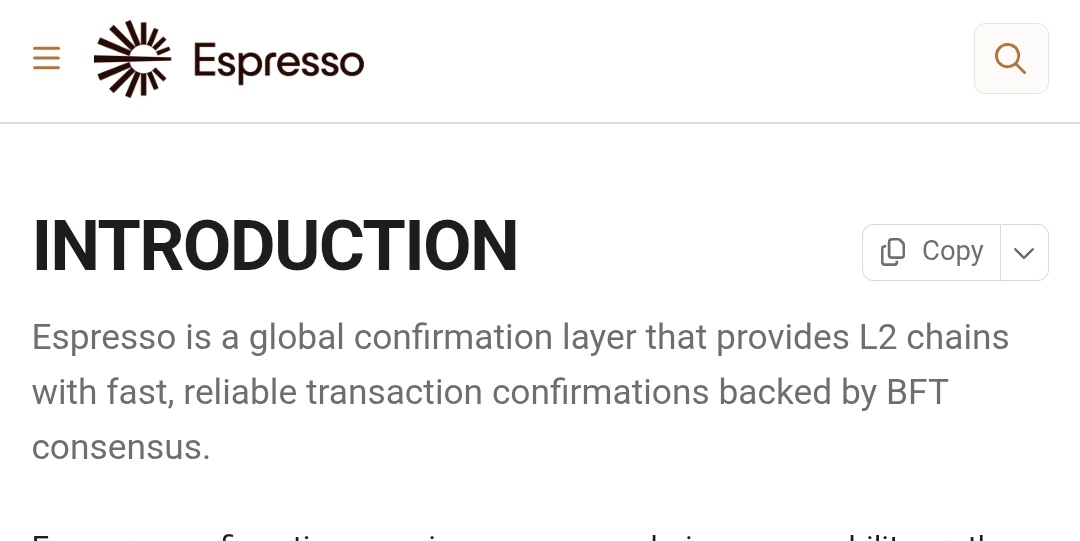 Iambigvish's tweet image. GM folks
Intro to @EspressoSys day1
Espresso is a global confirmation layer designed to enhance the performance and security of Layer 2 (L2) blockchains. It enables these L2 chains to achieve fast and dependable transaction confirmations by utilizing a Byzantine Fault Tolerant…