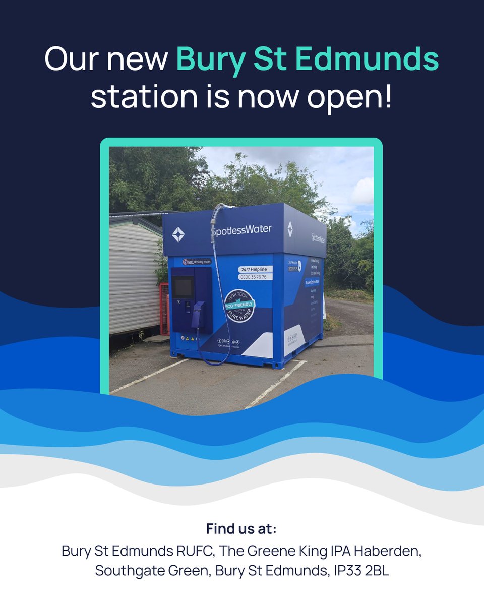 Our newest SpotlessWater station, in Bury St Edmunds, is now open!🎉Visit today!💧

Find out more: spotlesswater.co.uk/articles/bury-… 📍

#BuryStEdmunds #SpotlessWater #ultrapurewater #SpotlessWaterUK #cleaning #valeting #detailing #ironing #aquarium #fishkeeping #beekeeping