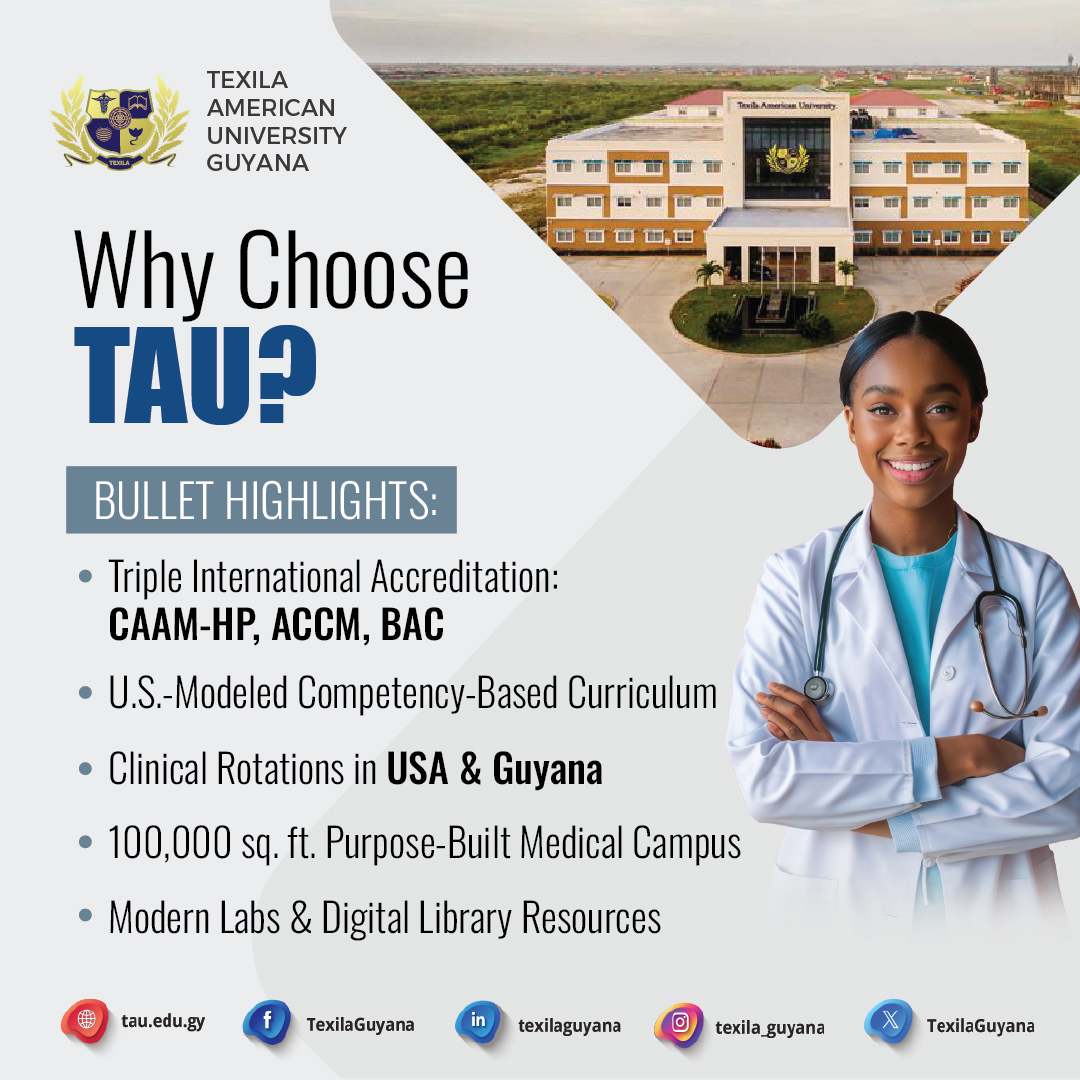 TexilaGuyana's tweet image. Start your MD journey with Texila American University 🌍
Triple accredited | U.S. curriculum |Clinicals in USA &amp;amp; Guyana | USMLE prep | Scholarships &amp;amp; aid
Apply now: tau.edu.gy/tau-guyana-joi…

#TexilaUniversity #MBBSAbroad #USMLEPrep #FutureDoctors #NEET2025 #StudyMedicineAbroad