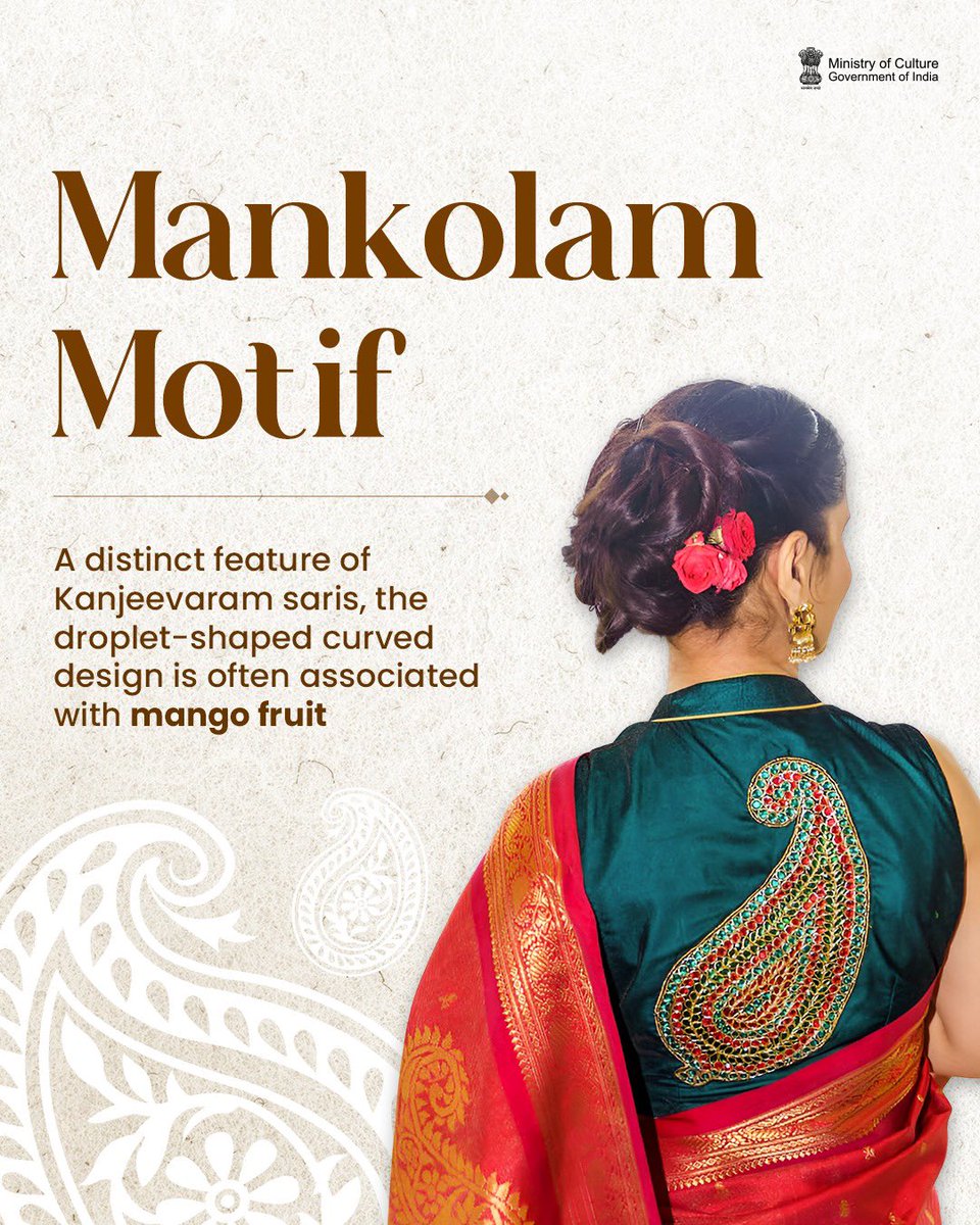 MinOfCultureGoI's tweet image. From inspiring heirloom jewellery designs to traditional weaves, mangoes have done far more than just sweetening our summer. SWIPE to see if you can spot a mango-inspired design in your wardrobe🥭
#MyCultureMyPride #CultureUnitesAll