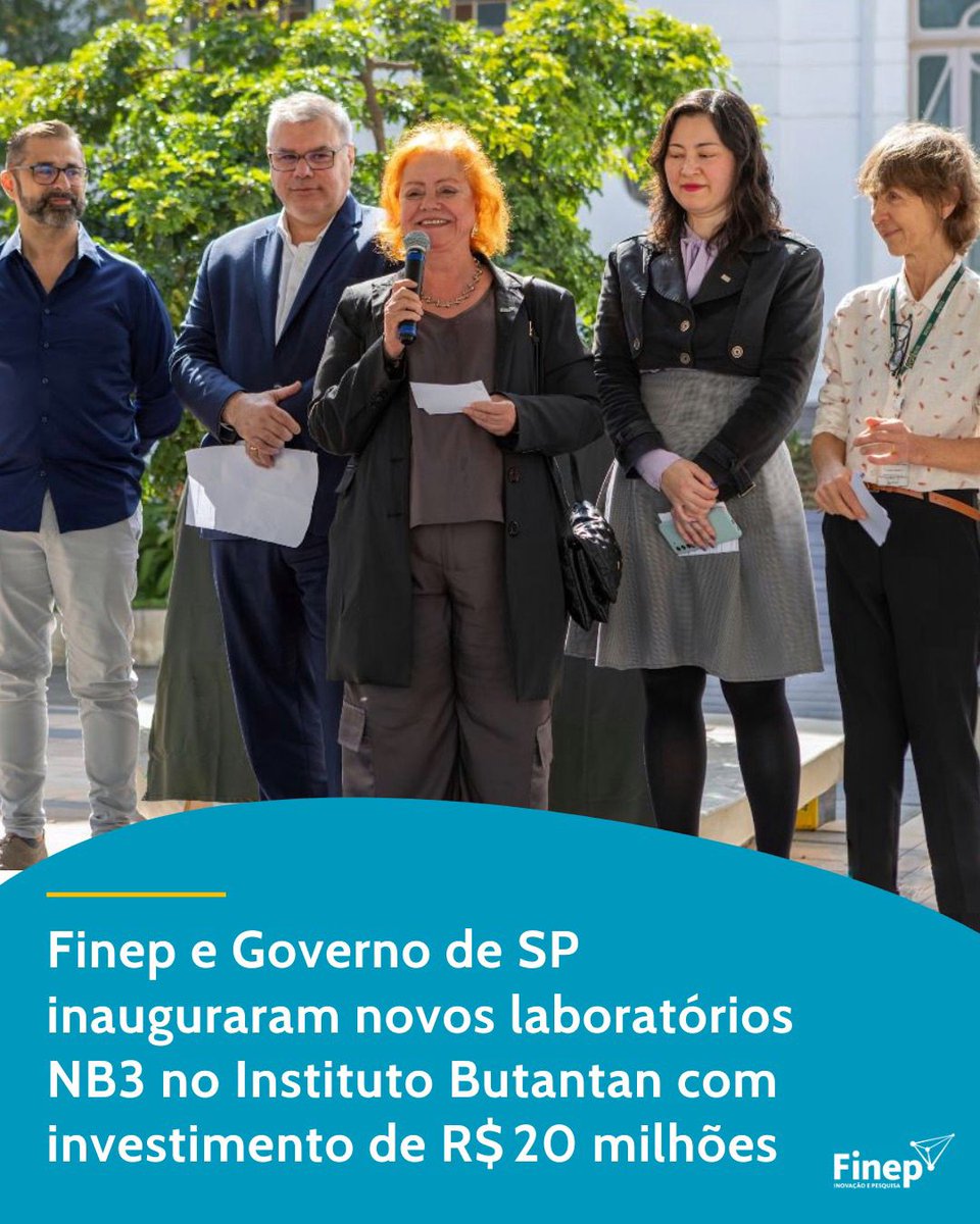 A Finep e o Governo do Estado de São Paulo inauguraram na terça-feira, 22 de julho, duas instalações do Centro de Desenvolvimento e Inovação (CDI) do Instituto Butantan: um laboratório e um biotério com nível de biossegurança 3 (NB3).

Saiba mais: instagram.com/p/DMfZ--NxxRm/