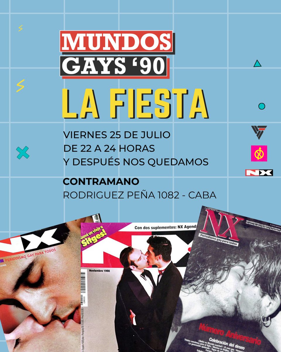 Che, mañana desde <a href="/mundosgays90/">mundosgays90</a> organizamos esta fiesta para revivir la noche noventosa como se debe 🌈
Les esperamos en el epicentro noventoso: Contramano.
No prometemos pizza con champagne, pero casi 💋
Reservas: linktr.ee/mundosgays90
📍Rodríguez Peña 1082