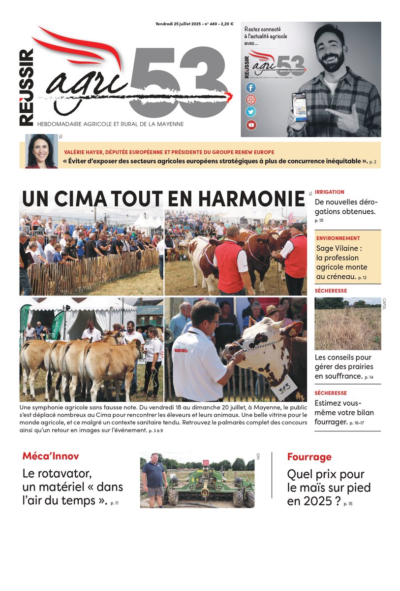 Agri53 (@agri_53) on Twitter photo Demain <a href="/Agri_53/">Agri53</a> revient sur le #CIMA à <a href="/Mayenne_Ville/">Ville de Mayenne</a>. Entretien avec <a href="/ValerieHayer/">Valérie Hayer</a> qui veut «éviter d’exposer des secteurs agricoles européens stratégiques à plus de concurrence inéquitable». On s'intéresse au rotavator, au Sage Vilaine & à la gestion des prairies en souffrance. Demain <a href="/Agri_53/">Agri53</a> revient sur le #CIMA à <a href="/Mayenne_Ville/">Ville de Mayenne</a>. Entretien avec <a href="/ValerieHayer/">Valérie Hayer</a> qui veut «éviter d’exposer des secteurs agricoles européens stratégiques à plus de concurrence inéquitable». On s'intéresse au rotavator, au Sage Vilaine & à la gestion des prairies en souffrance.