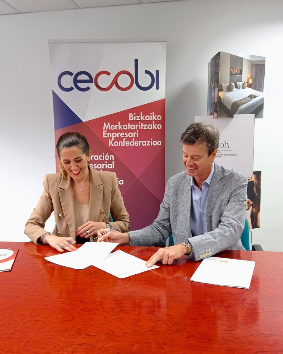 🤝 Nueva alianza por el comercio y la hostelería de Bizkaia
<a href="/CecobiBizkaia/">CECOBI</a>  y Asociación de Hostelería de Bizkaia hemos firmado un acuerdo para trabajar juntos en la defensa y promoción de nuestros sectores.

¡Seguimos sumando por Bizkaia! 💪✨

#Bizkaia #Comercio #Hostelería