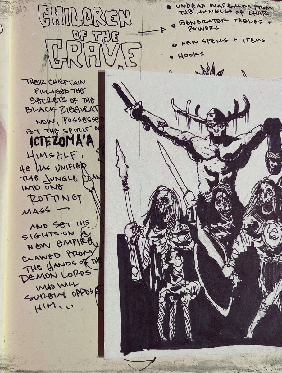 “Revolution in their minds
The children start to march
Against the world in which they have to live…”

Undead warband generator, campaign hook, new spells and items. 

Brainstorming, scribbling, jamming doom.