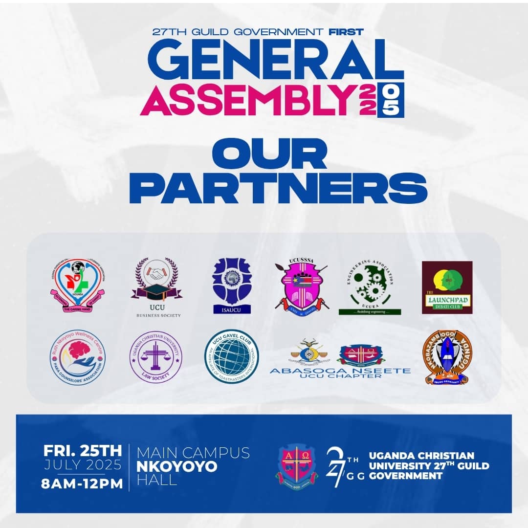 UCU 27th Guild Government (@theucuguild) on Twitter photo Tomorrow is the day 🥳 Don't miss the 27th Guild Government General Assembly in Nkoyoyo Hall at the UCU main campus from 8am-Midday. 
#tusongembele Tomorrow is the day 🥳 Don't miss the 27th Guild Government General Assembly in Nkoyoyo Hall at the UCU main campus from 8am-Midday. 
#tusongembele