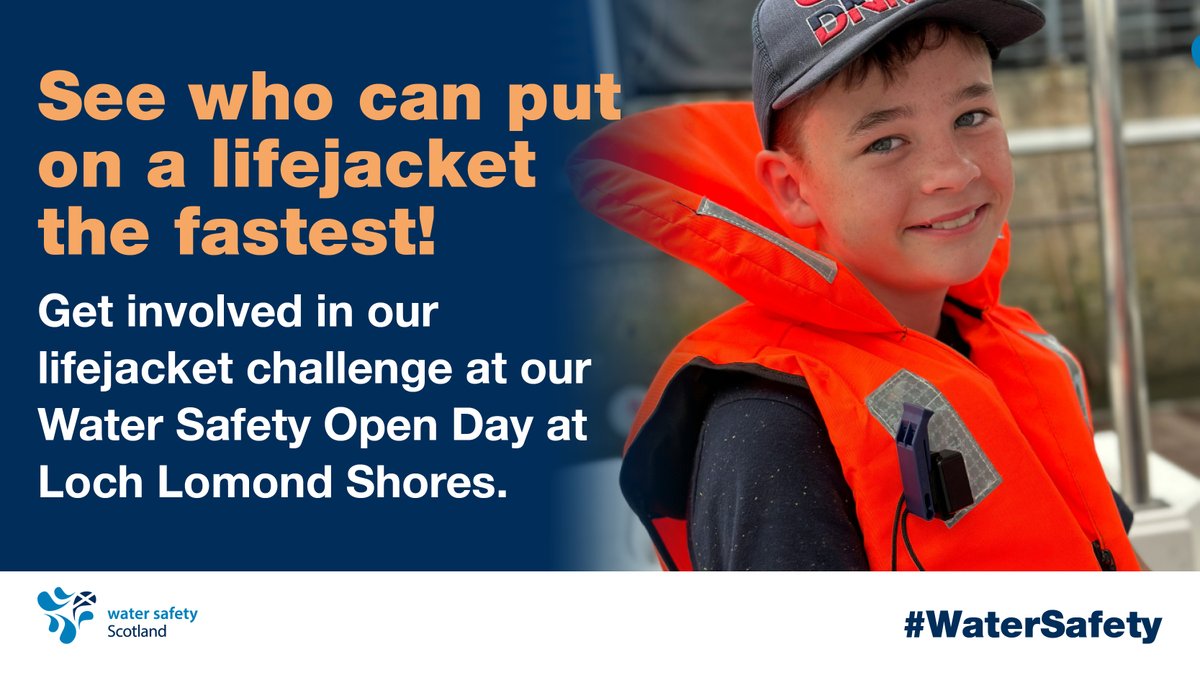 WaterSafetyScot's tweet image. See who can put on a lifejacket the fastest! Get involved in our lifejacket challenge at our Water Safety Open Day at Loch Lomond Shores. We’re here until 4pm!
#WaterSafety
#DrowningPrevention