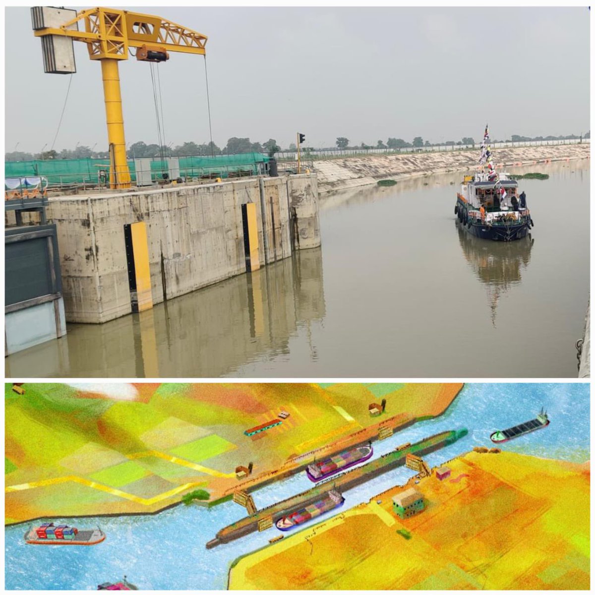 IWAI_ShipMin's tweet image. .@IWAI_ShipMin द्वारा फरक्का में बनाये गए नेविगेशनल लॉक ने राष्ट्रीय जलमार्ग-1 पर जहाजों के आवागमन को आसान बनाया है। जल मार्ग विकास परियोजना के अंतर्गत @WorldBankIndia की आर्थिक व तकनिकी सहायता से निर्मित इस लॉक की क्या है विशेषता….जानने के लिए देखें 👉 youtu.be/XvIsWvEVdXs