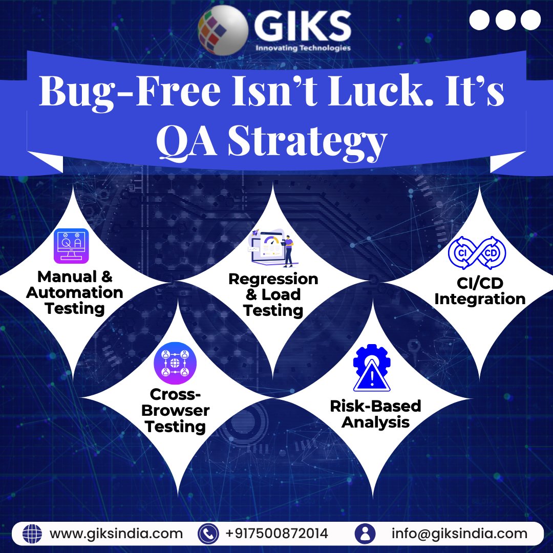 infogiksindia's tweet image. 🛡️ Great software doesn’t just work — it works flawlessly.

At GIKS INDIA, our QA team delivers:
✅ Manual + Automation Testing
✅ CI/CD Integration
✅ Risk-based Testing
Bug-free isn’t luck — it’s strategy.
#QA #BugFreeCode #AutomationTesting #GIKSINDIA