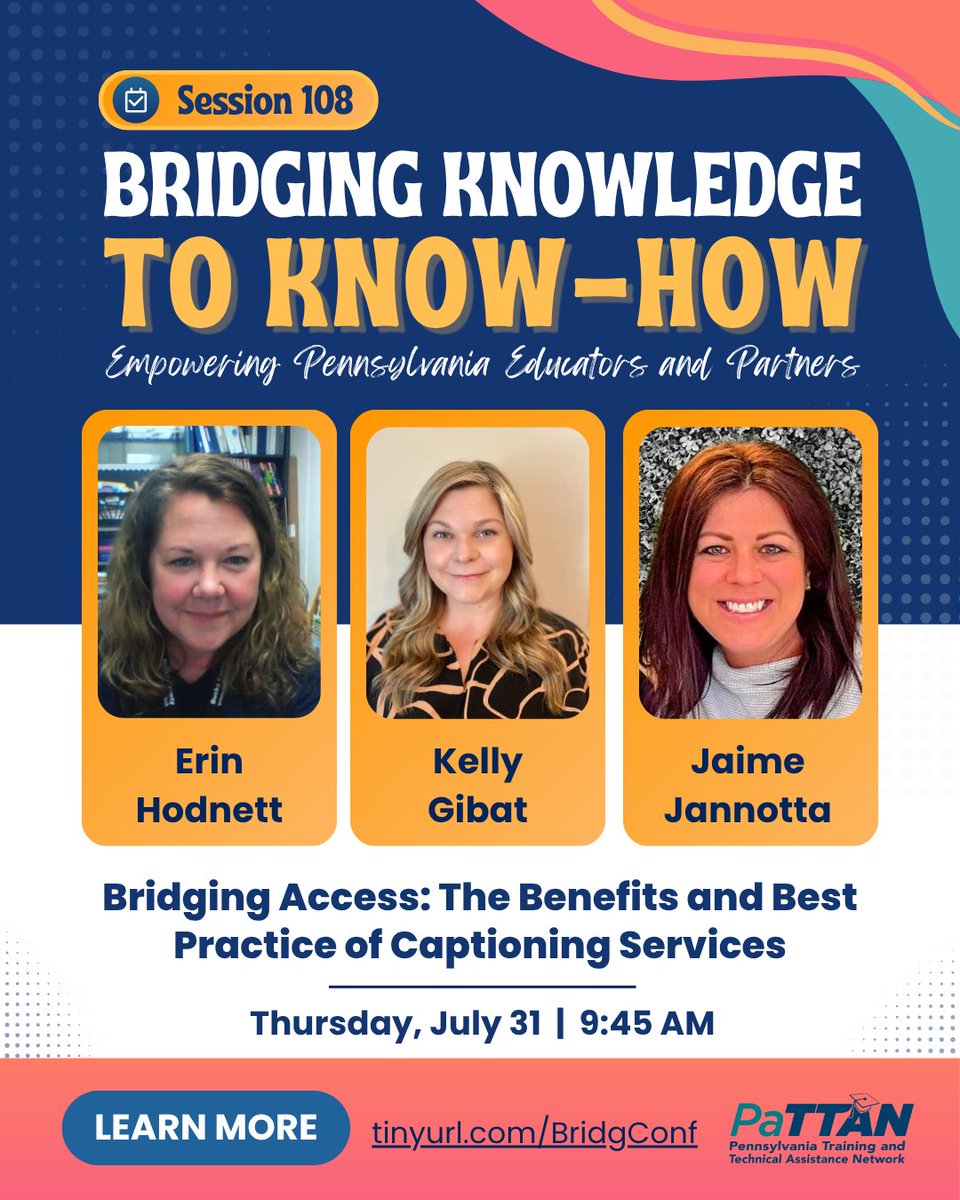 pattanupdates's tweet image. Looking for strategies to drive #StudentSuccess & promote #InclusiveEducation? 📖
Join experts from @BucksIU22 & @BrainSTEPS_PA at #BK2KH2025 who are improving outcomes for #StudentsWithDisabilities: tinyurl.com/BridgConf
#DeafAndHardOfHearing #BrainSTEPS #InclusiveEducation