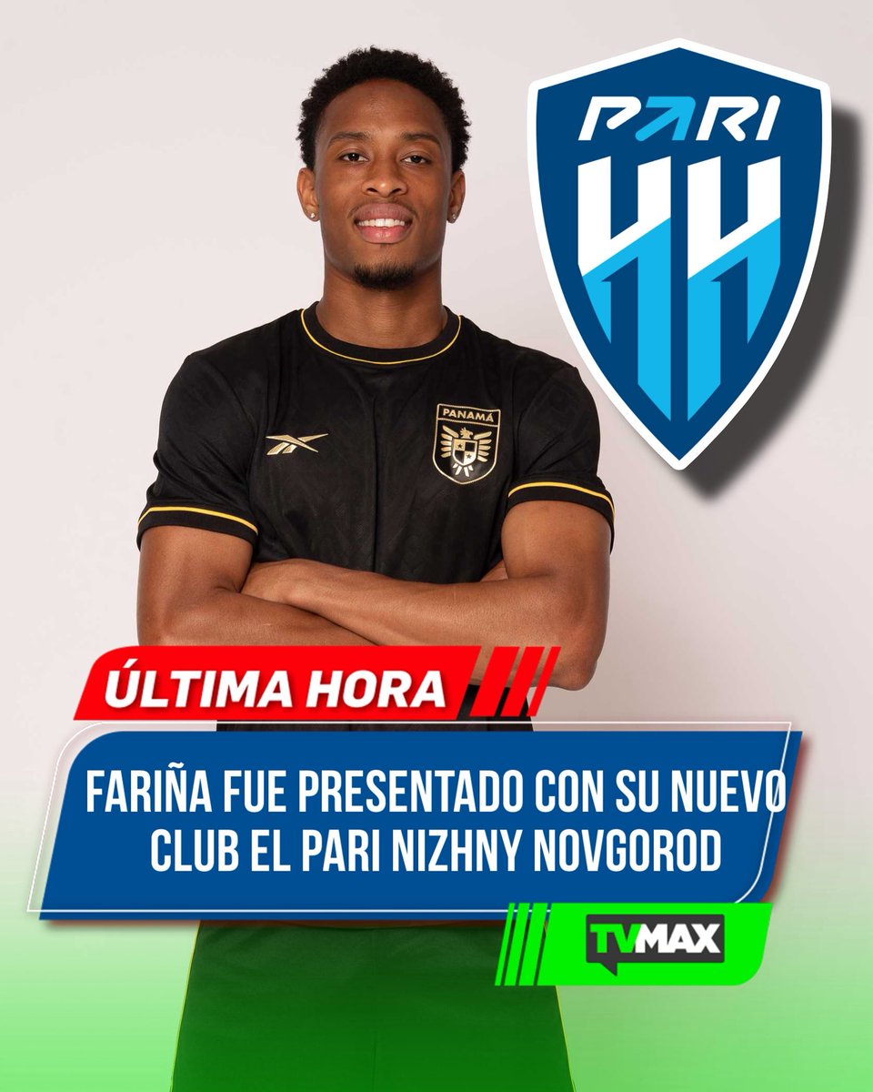 TVMAX Deportes (@tvmaxdeportes) on Twitter photo YA ES OFICIAL 🇵🇦🚨
El defensor panameño, Edgardo Fariña es nuevo jugador del Pari Nizhny Novgorod de la Premier League de Rusia 🇷🇺
Firmó por 3 años, A ROMPERLA CRACK <a href="/farinha_/">Filipe Farinha</a> 📸 FEPAFUT #FutbolTVMAX #SomosLaSele YA ES OFICIAL 🇵🇦🚨
El defensor panameño, Edgardo Fariña es nuevo jugador del Pari Nizhny Novgorod de la Premier League de Rusia 🇷🇺
Firmó por 3 años, A ROMPERLA CRACK <a href="/farinha_/">Filipe Farinha</a> 📸 FEPAFUT #FutbolTVMAX #SomosLaSele
